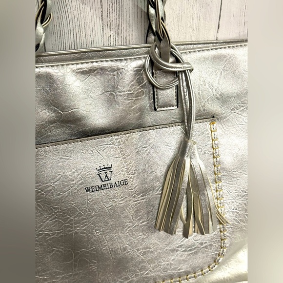 Weimeibaige Shoulder Bag Tote Large Vegan Leather - Picture 5 of 12